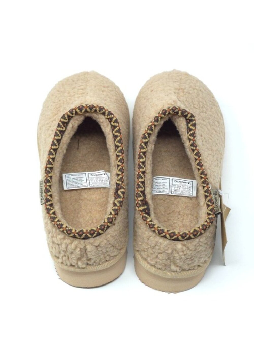 BEARPAW Snuggle Morris Youth Oat Sherpa Platform Clog Size 7Y - Picture 5 of 8